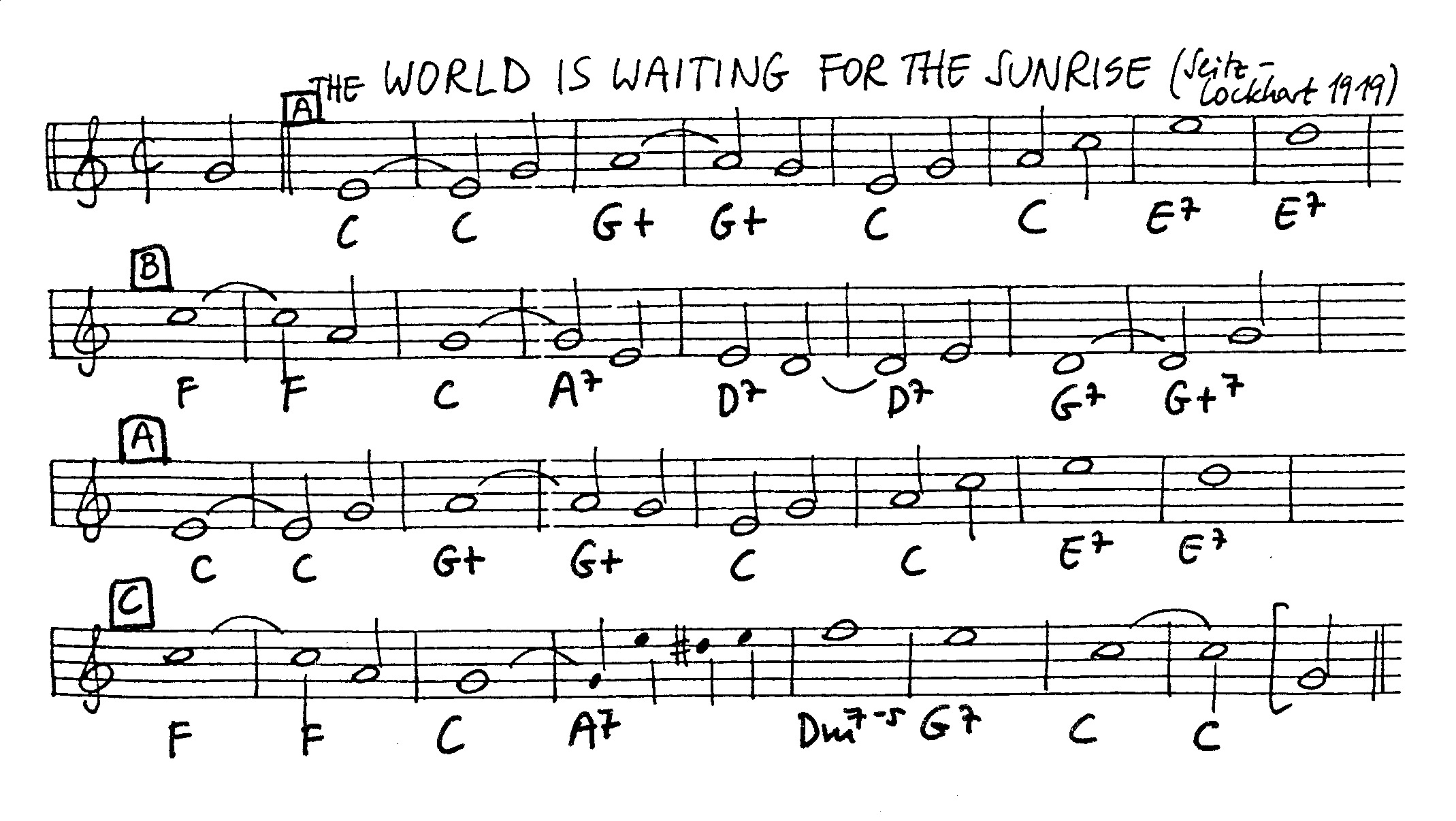 the world is waiting for the sunrise leadsheet – book us for your next 20s or gatsby event